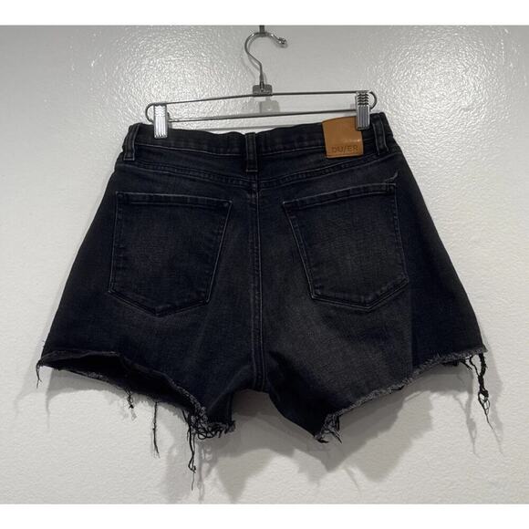 DU/ER Cut Off Black Faded Jean Shorts Women’s Size 27 High Rise Festival Denim - Picture 4 of 7